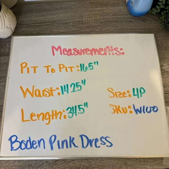 Boden Short Sleeve V-Neck Ruffle Hem Coral Gold Swiss Dot Knit Dress Size 4P - Picture 8 of 8